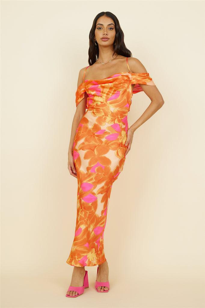 Night Of Dreams Maxi Dress Orange Product Image