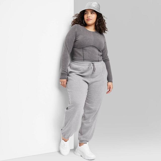 Womens High-Rise Tapered Sweatpants - Wild Fable Heather 4X Product Image