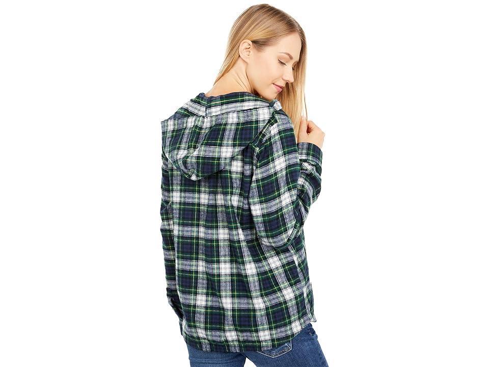 L.L.Bean Scotch Plaid Flannel Relaxed Fit Hoodie (Dress Gordon) Women's Clothing Product Image