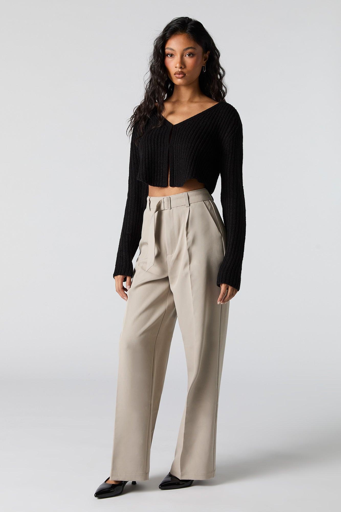 Belted Wide Leg Dress Pant Female Product Image