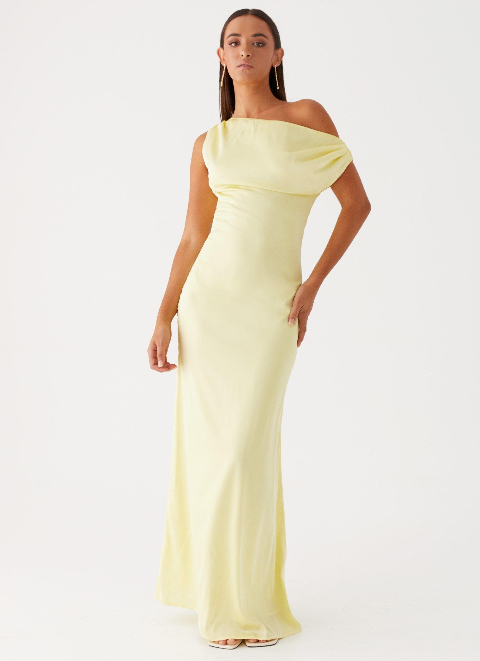 Heart Of Glass Satin Maxi Dress - Yellow product image