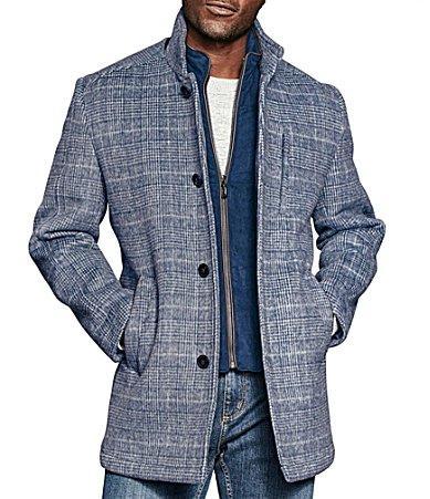 Johnston  Murphy Upton Plaid Wool Blend Car Coat Product Image