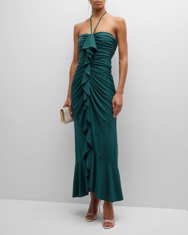 Eilis Ruffled Halter Midi Dress Product Image