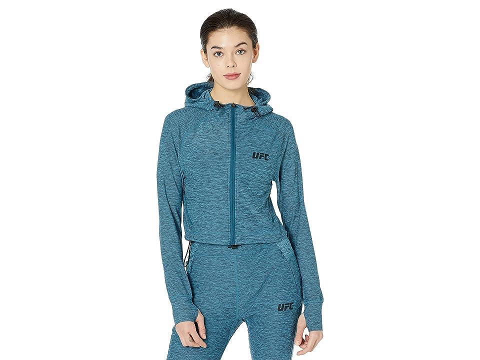 UFC Long Sleeve Full Zip Hooded Jacket (Porcelain Blue) Women's Clothing Product Image