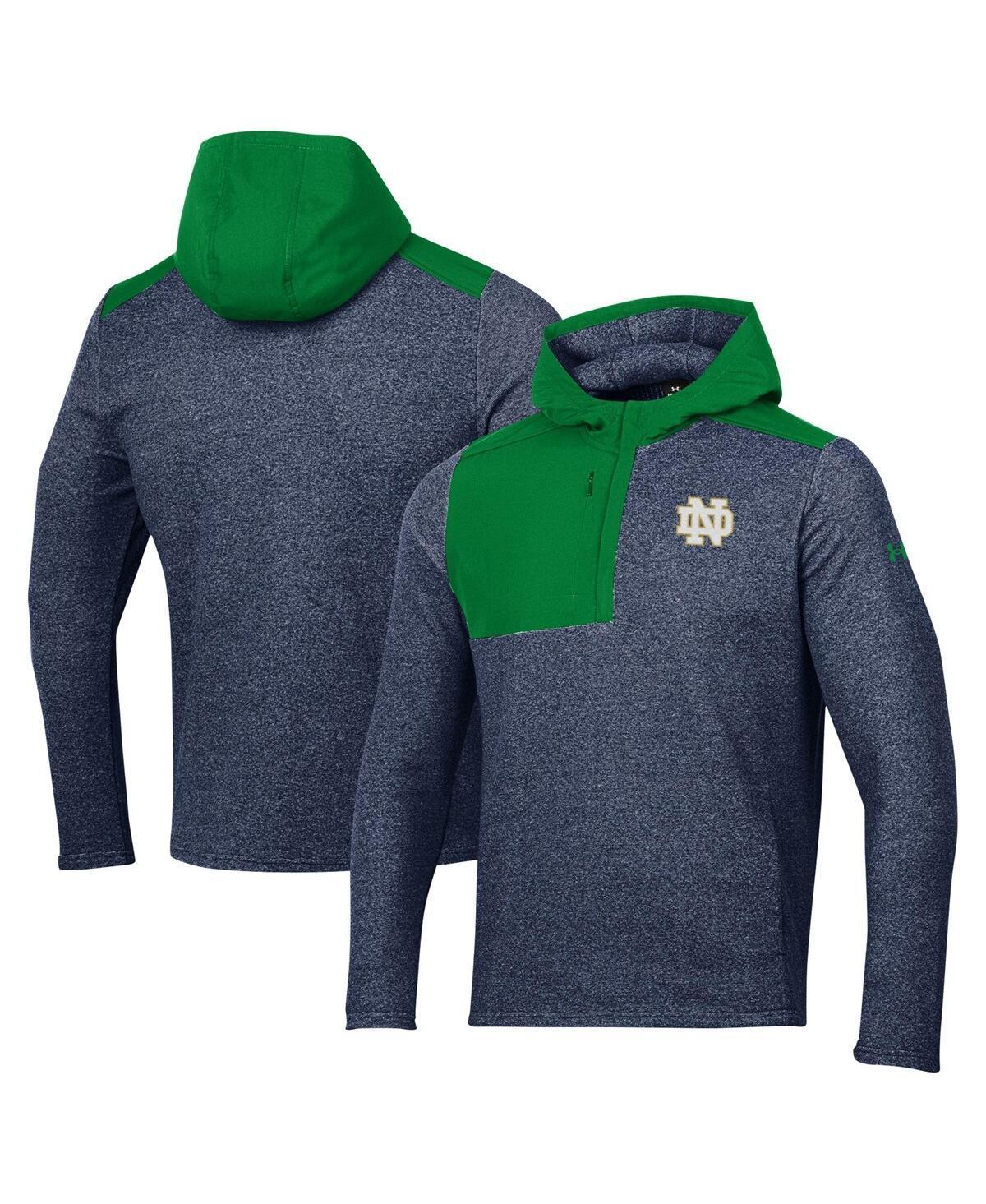 Mens Under Armour Navy Notre Dame Fighting Irish Survivor Fleece Hoodie Quarter-Zip Jacket Product Image