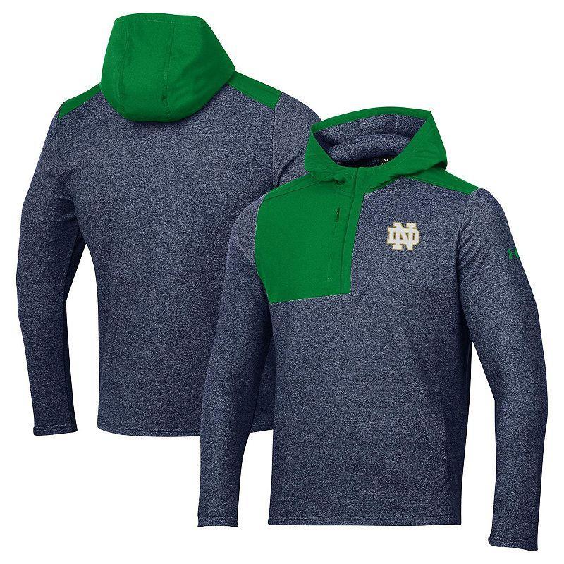 Mens Under Armour Navy Notre Dame Fighting Irish Survivor Fleece Hoodie Quarter-Zip Jacket Product Image