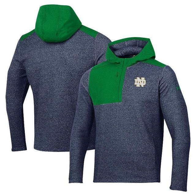 Mens Under Armour Notre Dame Fighting Irish Survivor Fleece Hoodie Quarter-Zip Jacket Blue Product Image