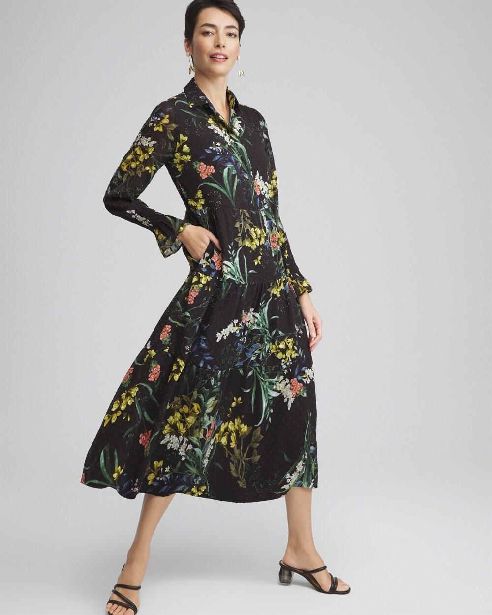 Floral Jacquard Tiered Dress Product Image