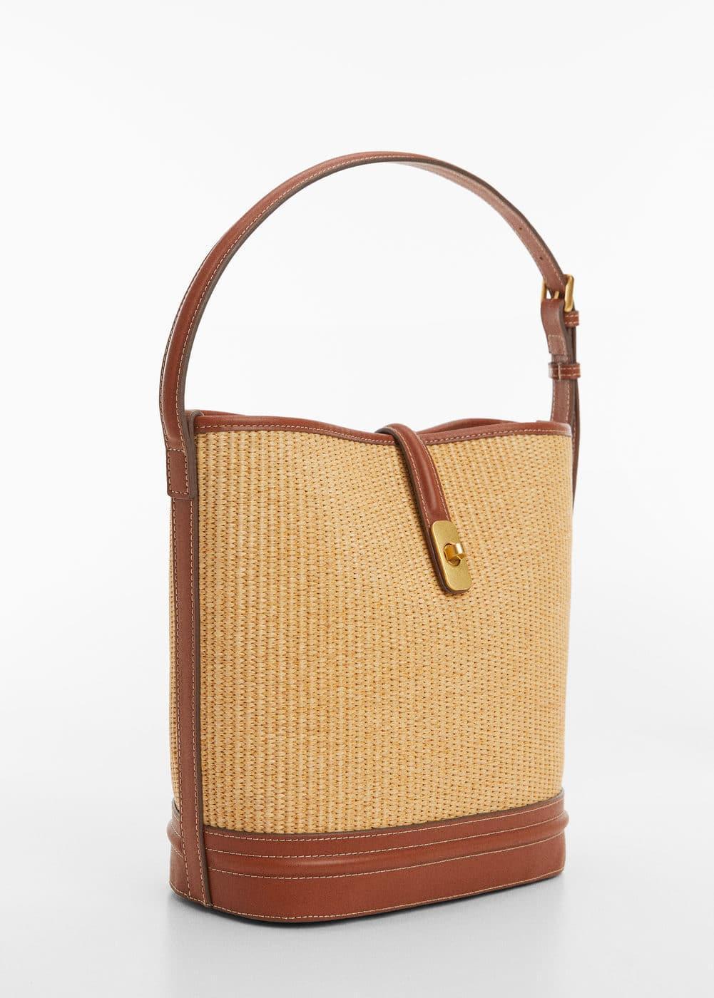 MANGO - Raffia-effect bucket bag - One size - Women Product Image