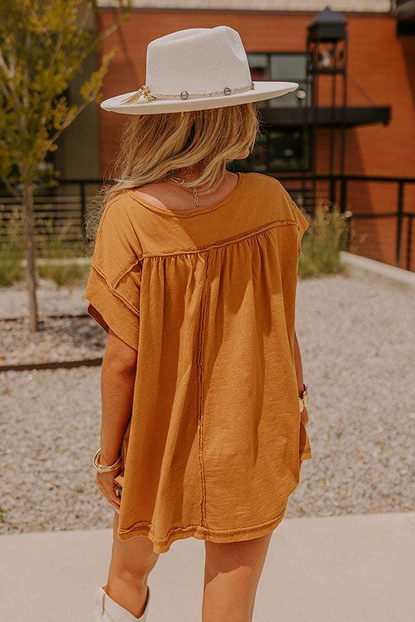 Full Of Charm Shift Top in Camel Product Image