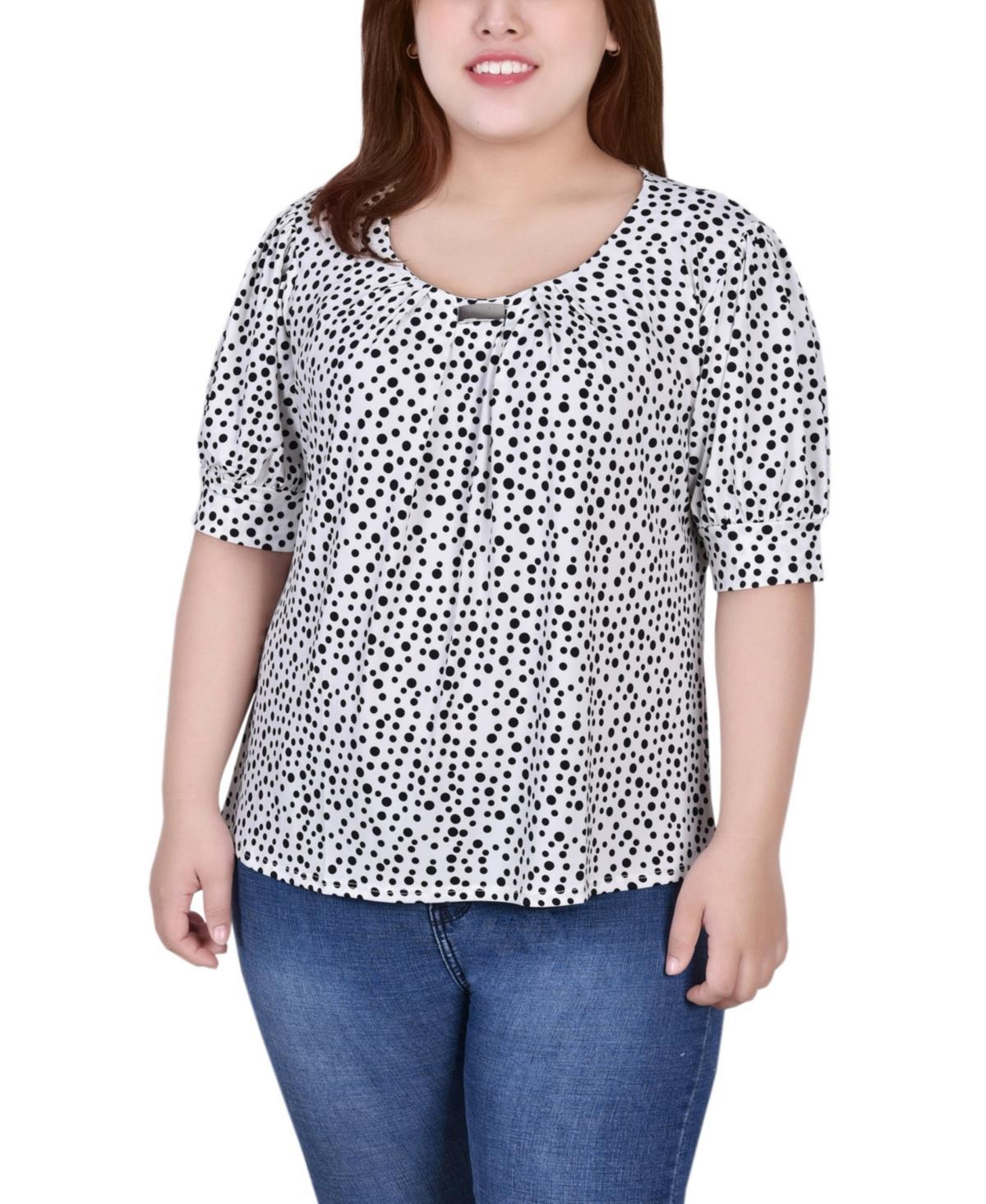 Ny Collection Plus Size Short Sleeve Balloon Sleeve Top Product Image