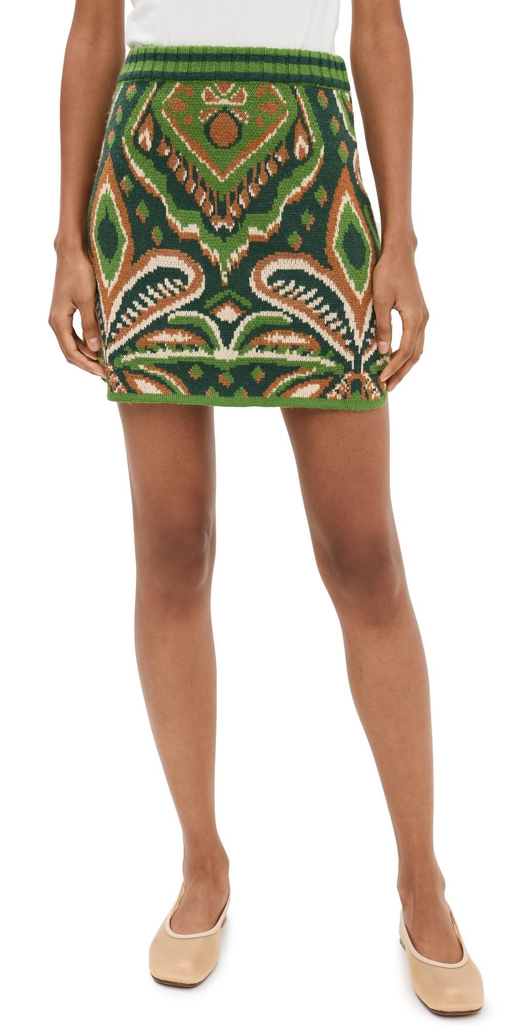 FARM RIO Pinneaple Ikat Knit Skirt Pineapple Ikat Green In Pinapple Ikat Green Product Image