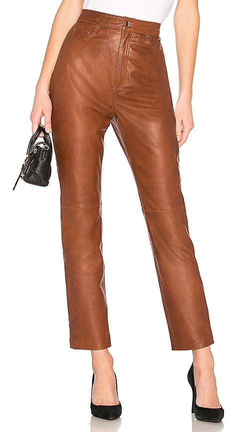 Leather Straight Leg Pants Product Image