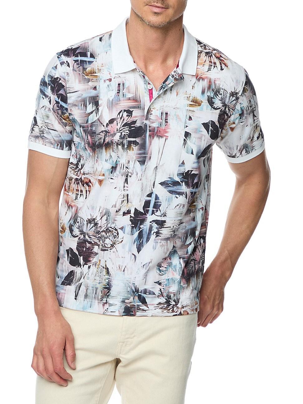 Mens Iver Floral Knit Polo Shirt Product Image