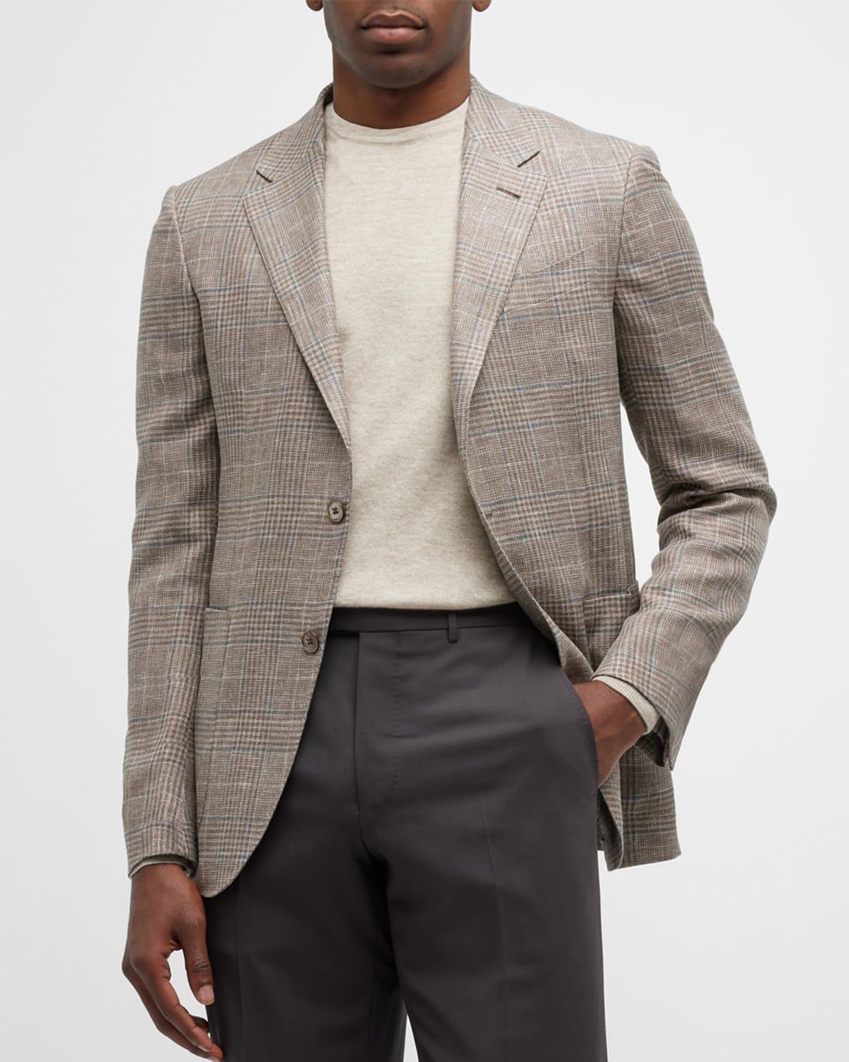 Mens Prince of Wales Single-Breasted Sport Coat Product Image