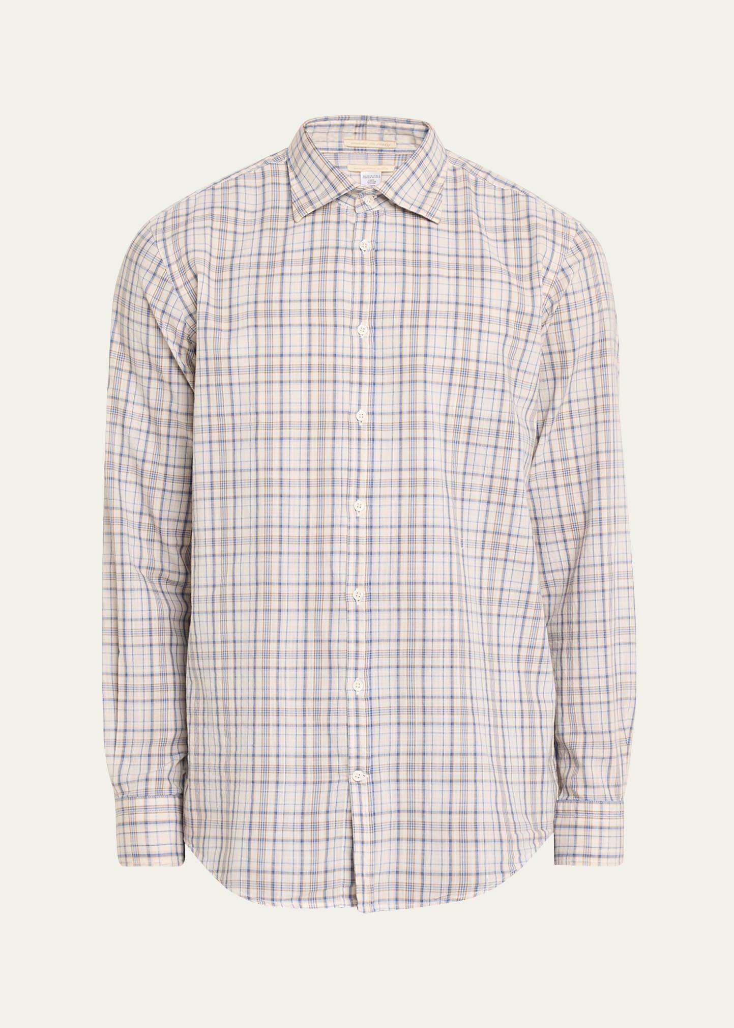 Mens Cotton Macro-Check Sport Shirt Product Image