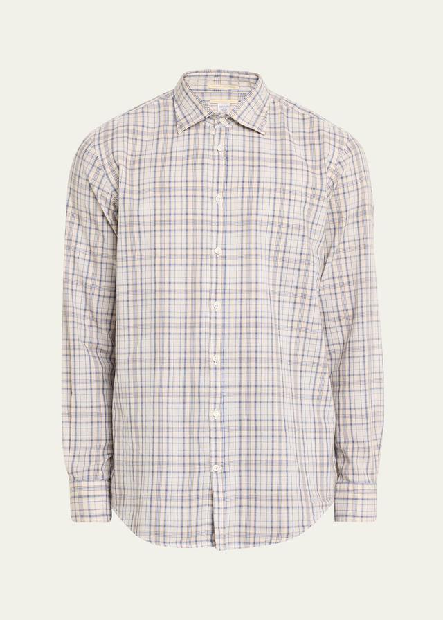 Mens Cotton Macro-Check Sport Shirt Product Image