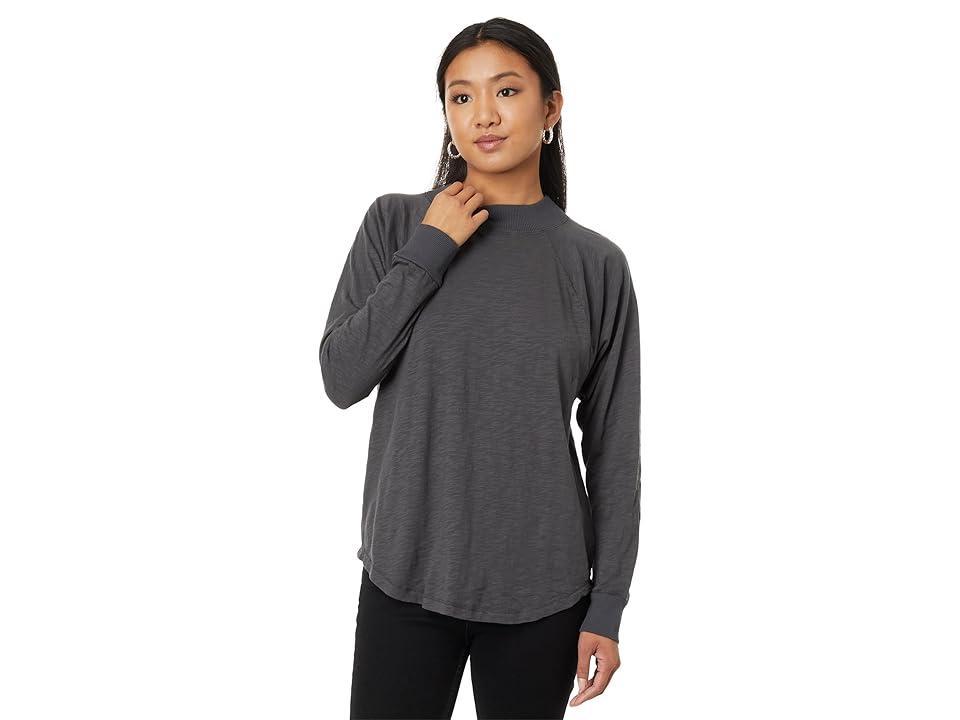 Mod-o-doc Mod-o-doc Long Sleeve Oversized Lo-Hi Top (Gunmetal) Women's Clothing product image