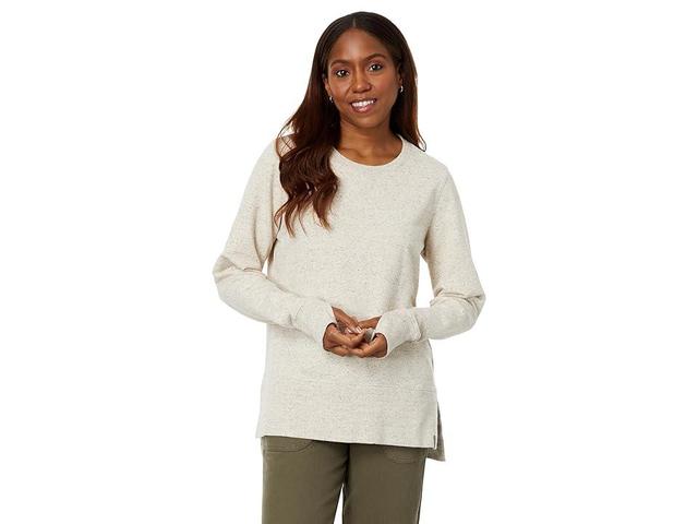 L.L.Bean Bean's Cozy Split Hem Sweatshirt (Gray Birch Heather) Women's Clothing Product Image