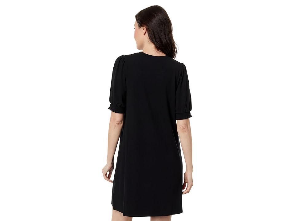 Lilla P Smocked Sleeve Crew Neck Dress Women's Clothing Product Image