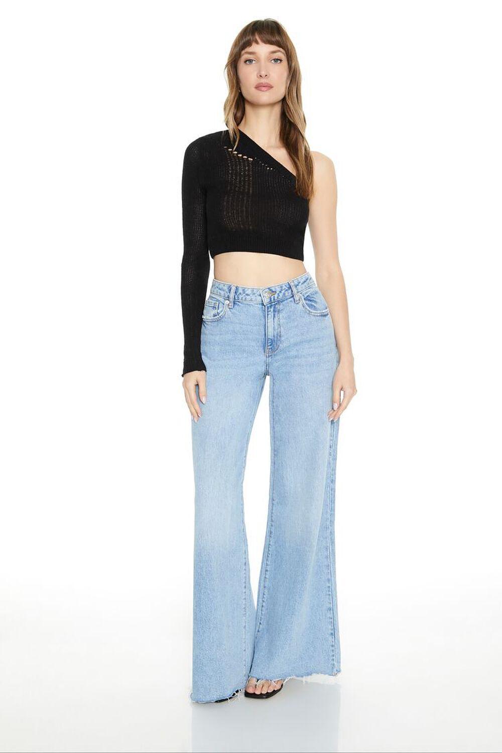 Sweater-Knit One-Shoulder Crop Top | Forever 21 Product Image