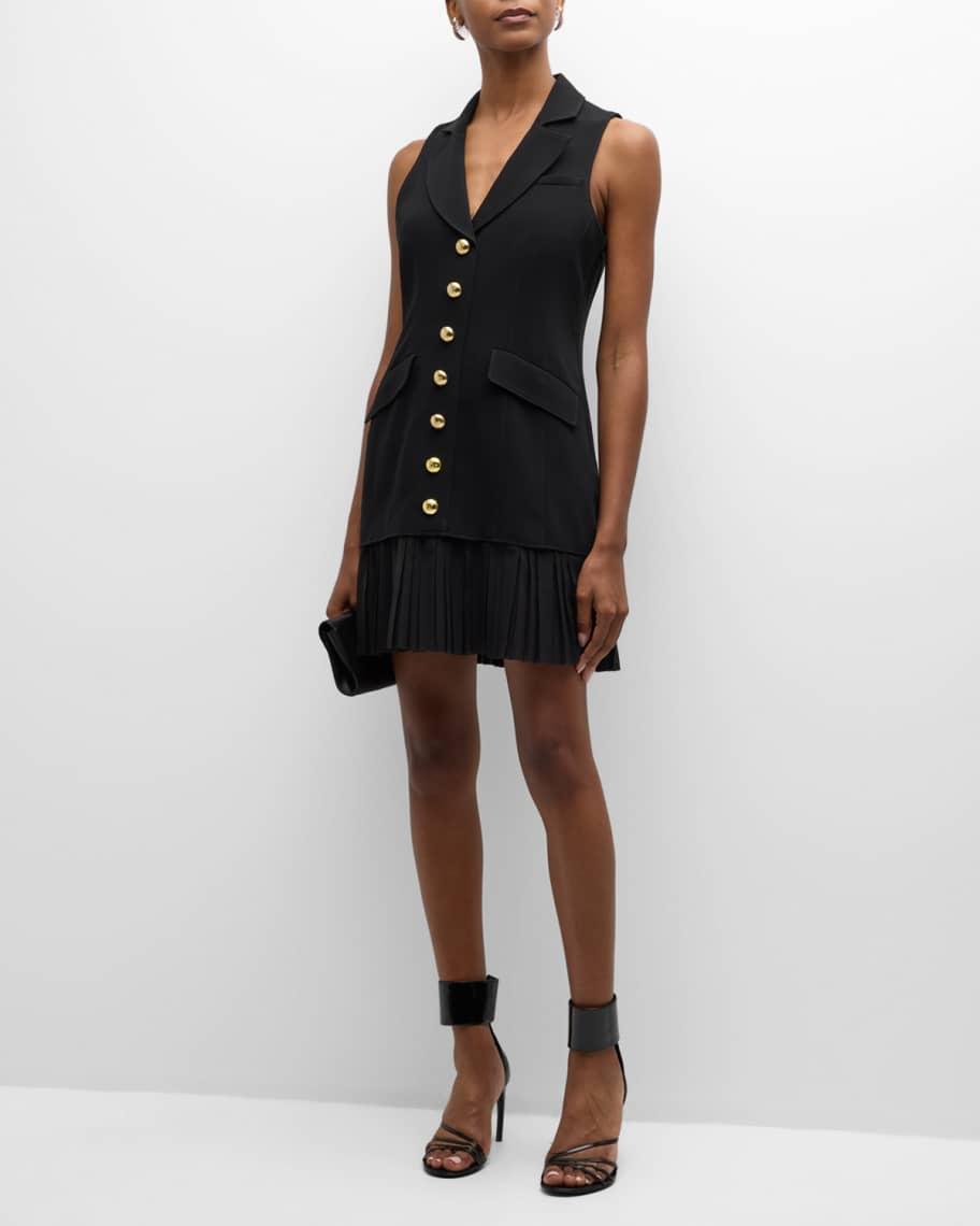 Regan Sleeveless Pleated-Skirt Blazer Mini Dress Product Image