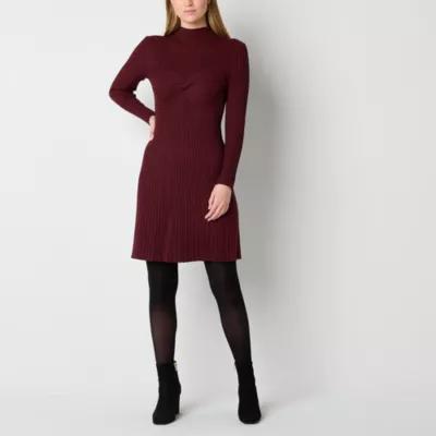 Melonie T Womens Long Sleeve Sweater Dress Product Image