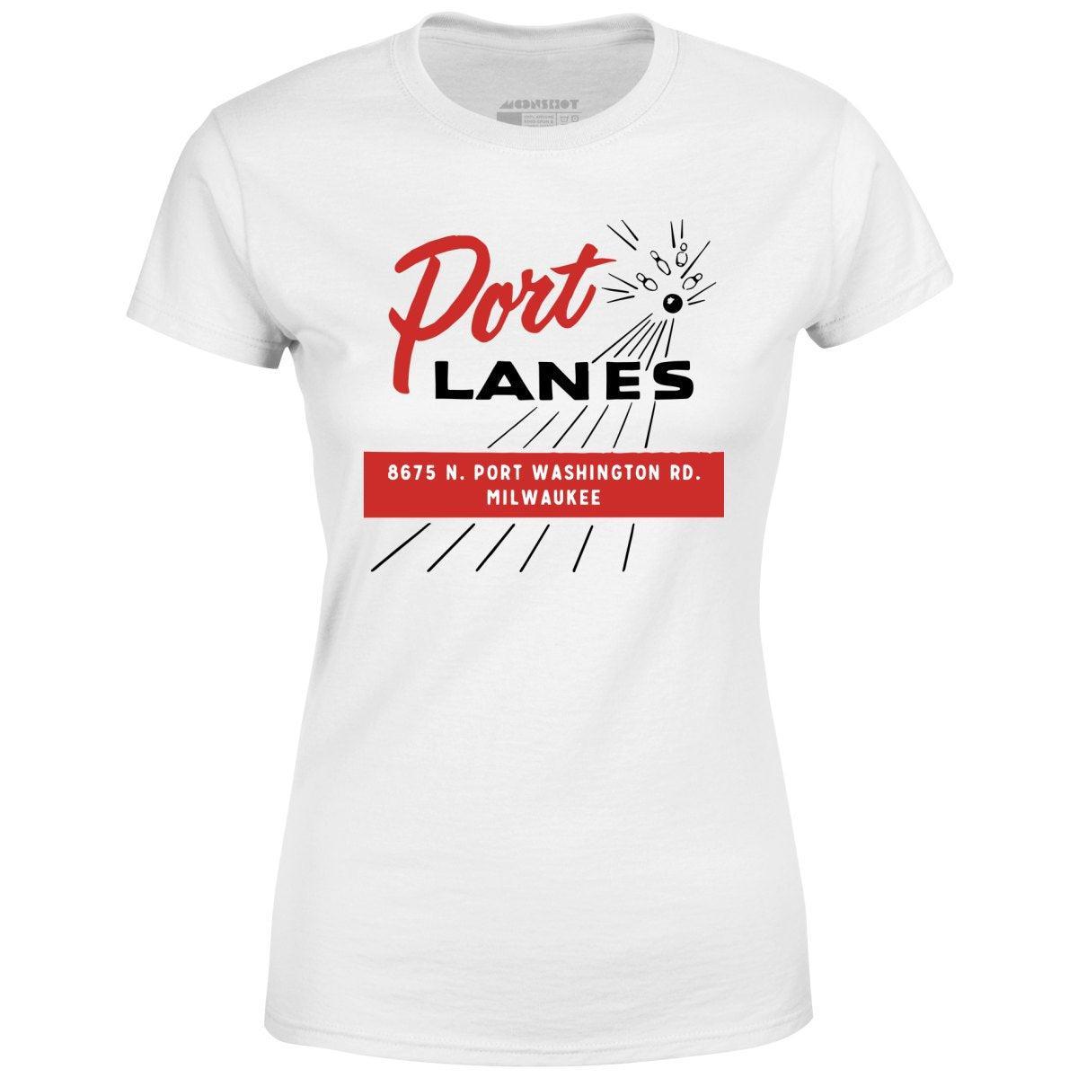 Port Lanes - Milwaukee, WI - Vintage Bowling Alley - Women's T-Shirt Female Product Image