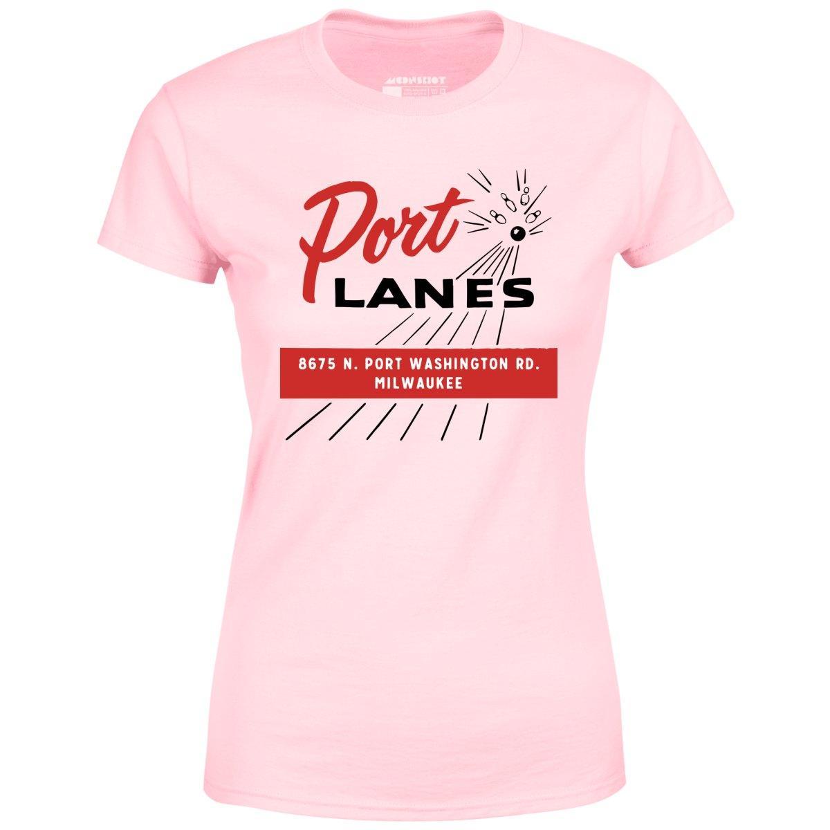 Port Lanes - Milwaukee, WI - Vintage Bowling Alley - Women's T-Shirt Female Product Image