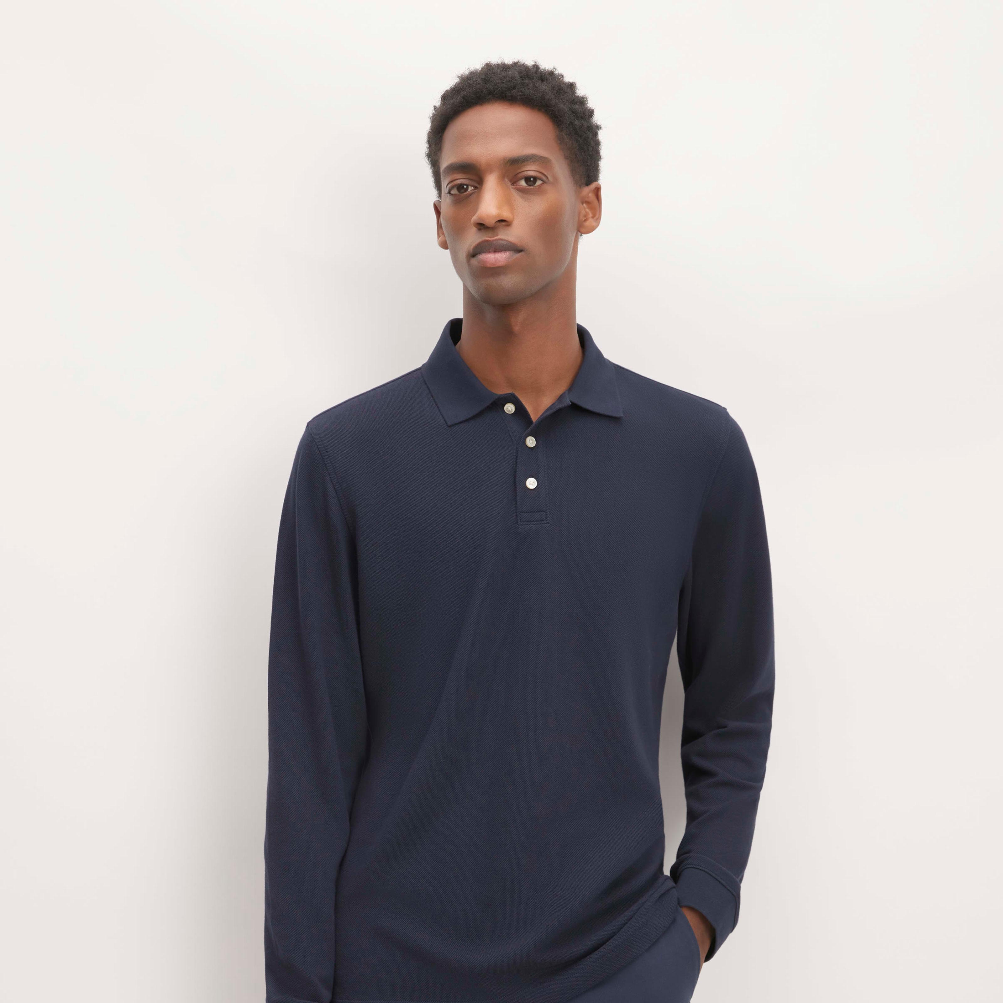 Mens Long-Sleeve Pique Polo T-Shirt by Everlane Product Image