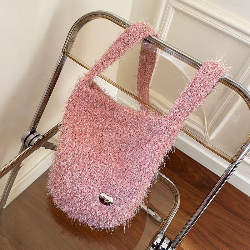 Plain Fluffy Crossbody Bag / Bucket Bag Product Image