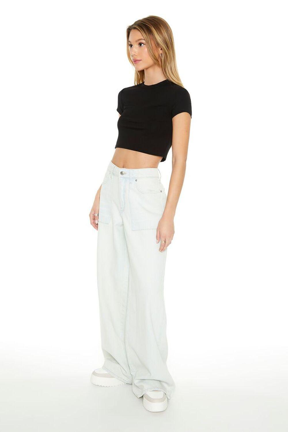 Light Bleach Wash Carpenter Mid-Rise Jeans | Forever 21 Product Image