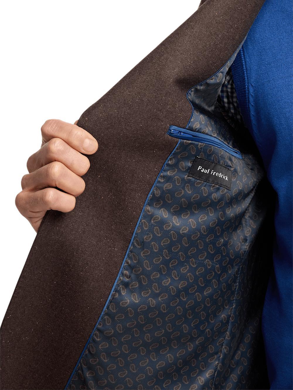 Wool Blend Donegal Single Breasted Notch Lapel Sport Coat - Brown Product Image