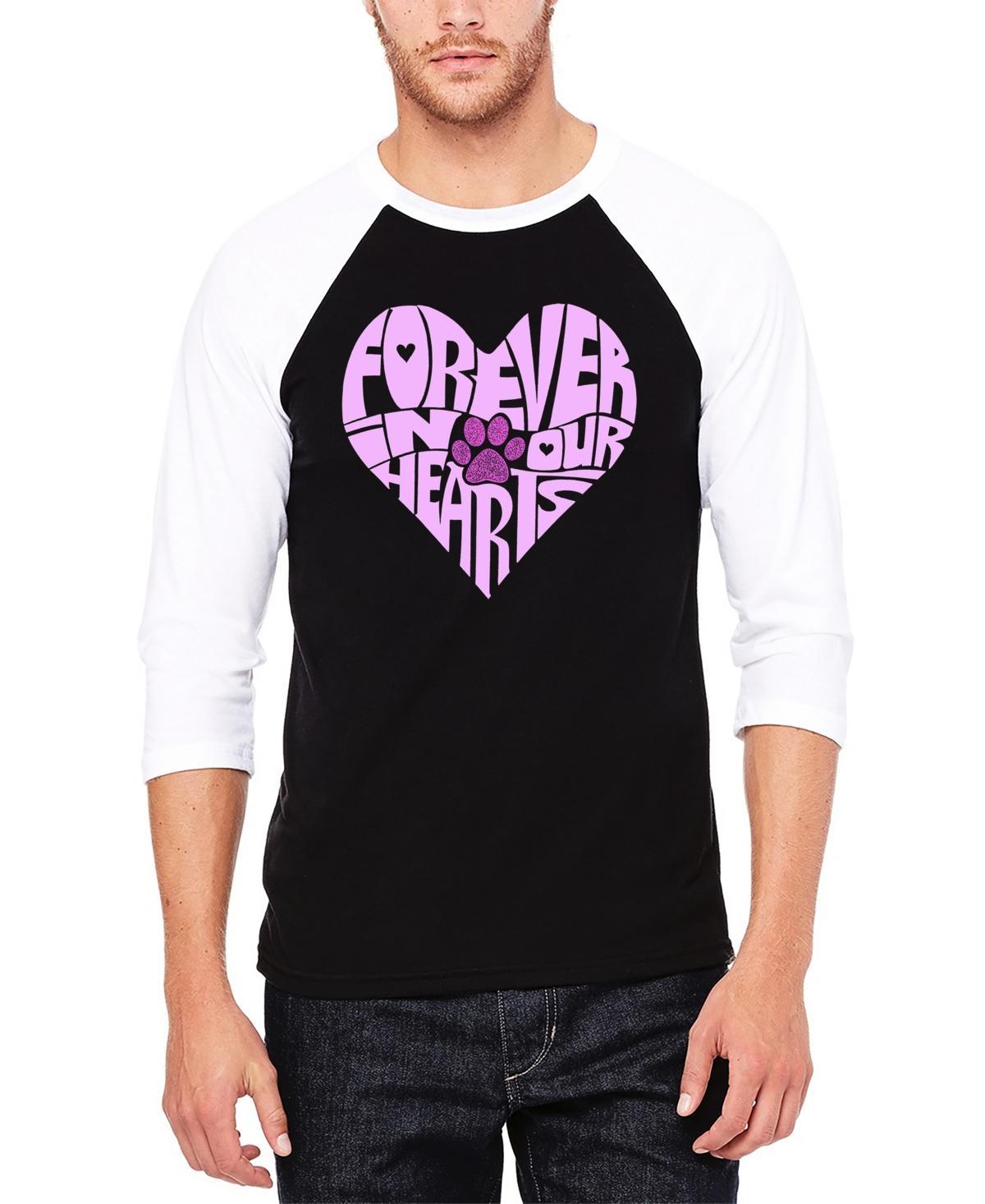 La Pop Art Forever In Our Hearts - Mens Raglan Baseball Word Art T-Shirt Product Image