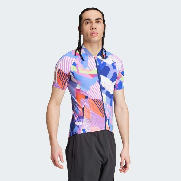 Essentials 3-Stripes Pattern Clash Cycling Jersey Product Image