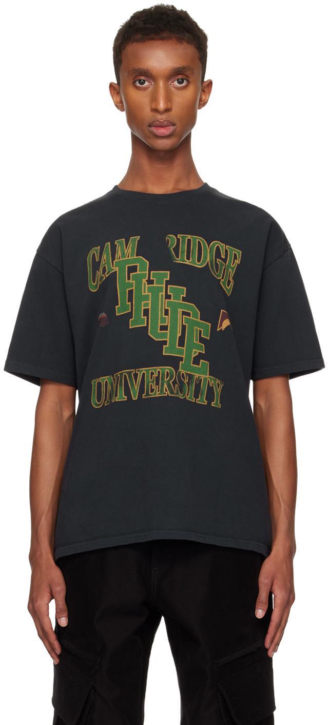 RHUDE Black '' University T-shirt In Vtg Black Product Image