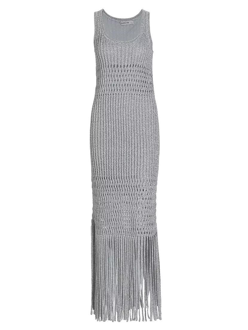 Jocelyn Open-Stitch Fringe Maxi Dress Product Image