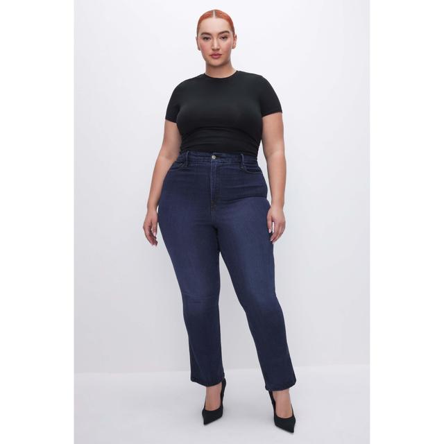 Womens Soft-Tech Good Curve Straight Jeans | Indigo, Size 26 Plus | Good American by Khlo Kardashian Product Image