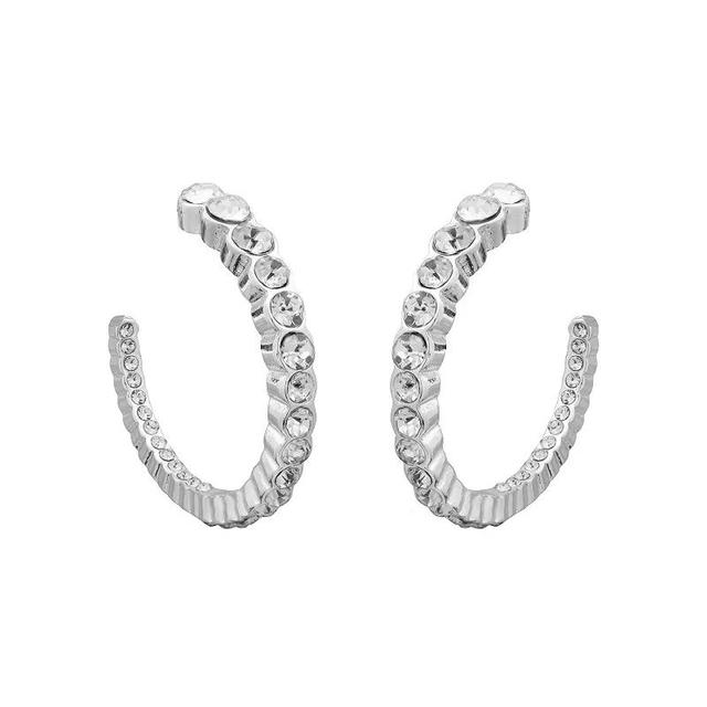 LC Lauren Conrad Stone Statement Hoop Earrings, Womens, Clear Product Image