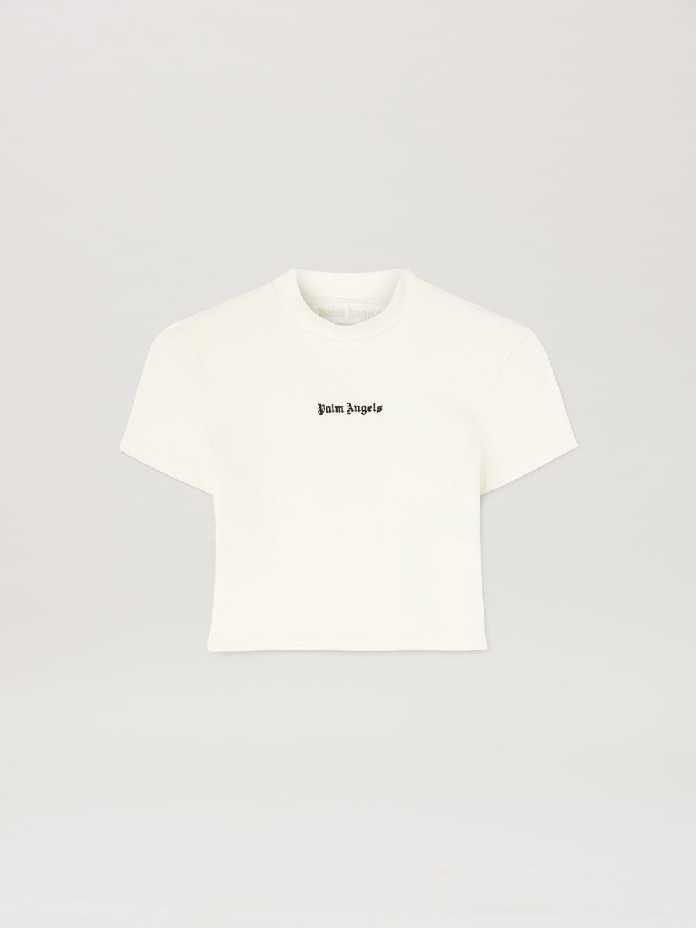 Classic logo Baby Tee in  0310 off white - black  - Palm Angels® Official  Product Image