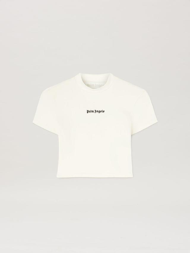 Classic logo Baby Tee in  0310 off white - black  - Palm Angels® Official  Product Image