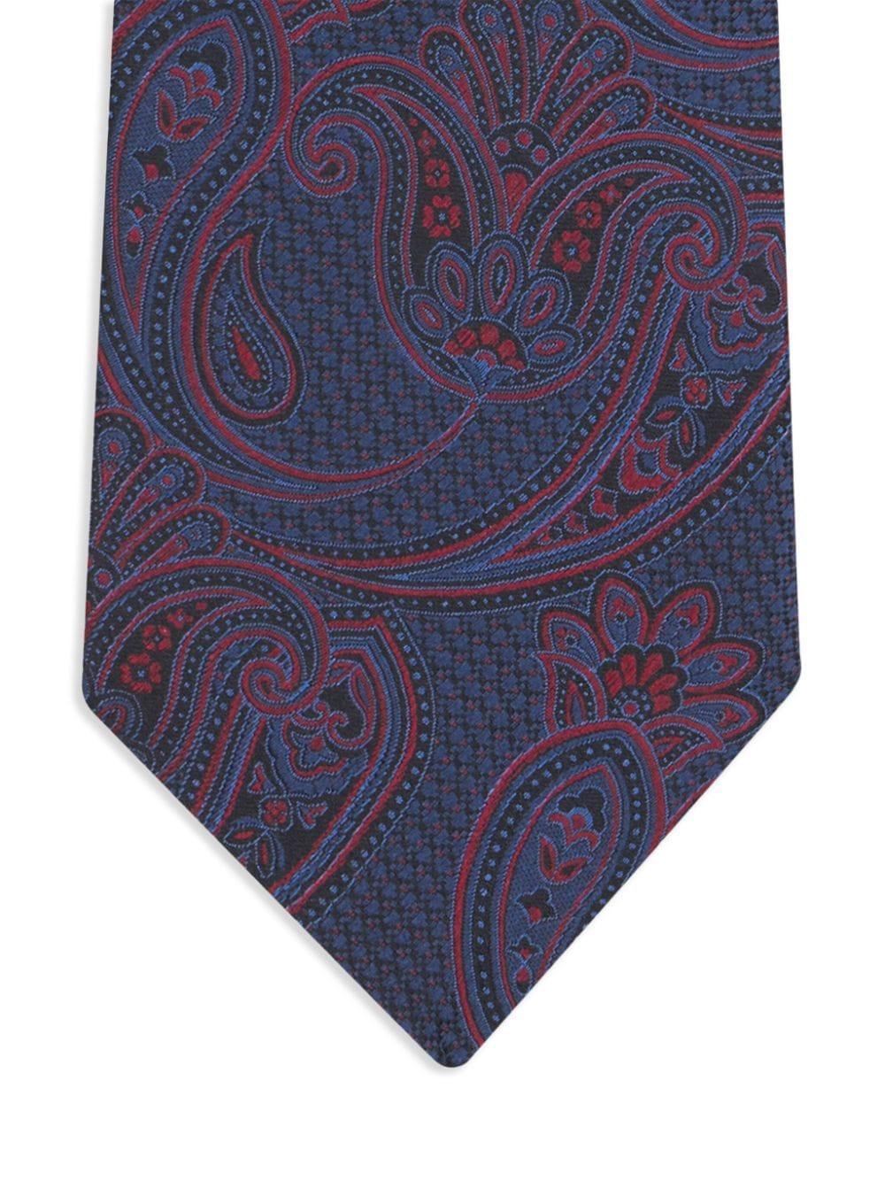 Paisley-print Silk Tie In Blue Product Image