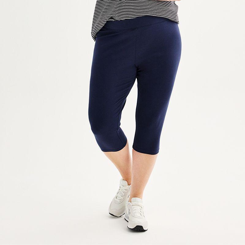 Plus Size Sonoma Goods For Life Knit Capri Leggings, Womens Product Image