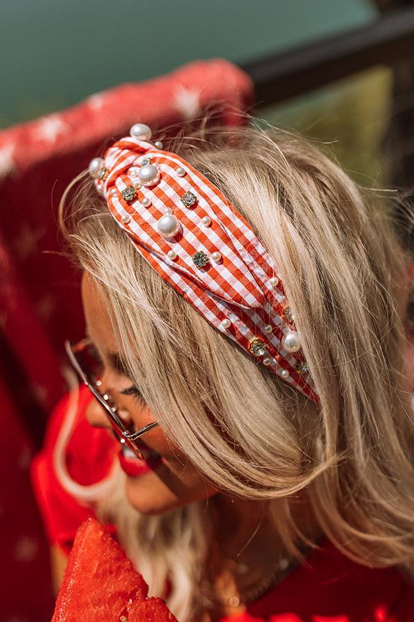 Inspiring Sights Embellished Headband In Orange Product Image