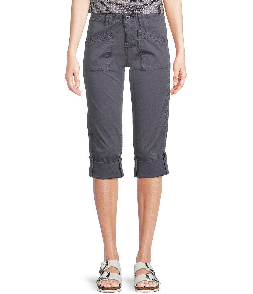 Aventura Arden V2 Mid Rise Roll Cuff Woven Twill Capri Pants Product Image