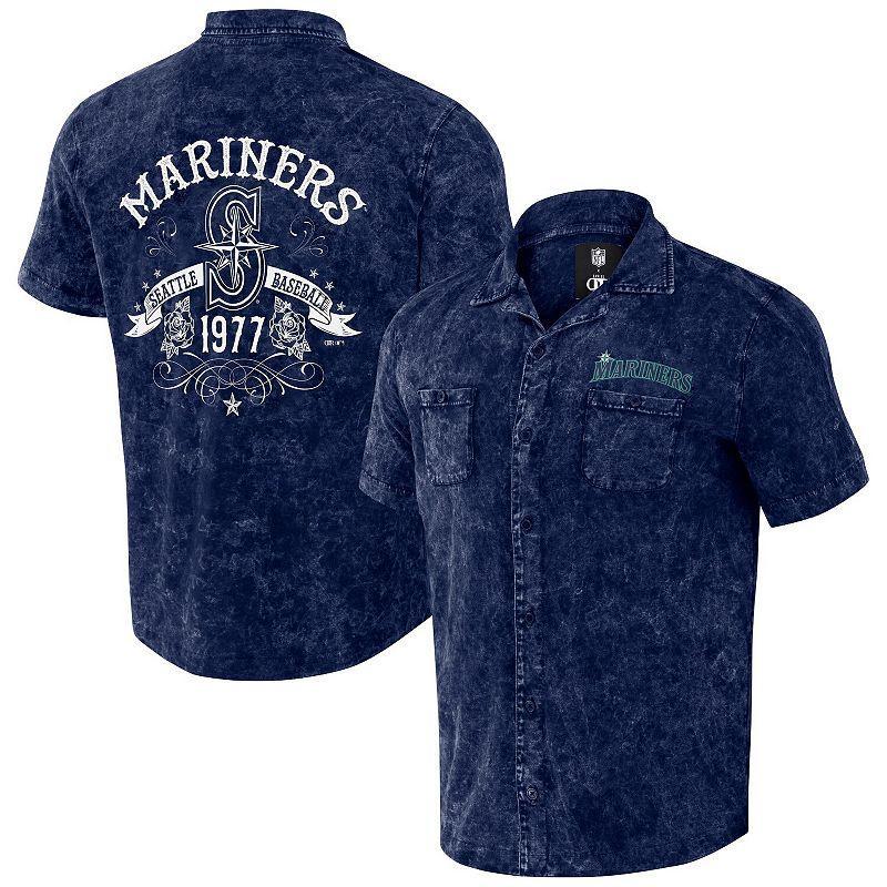 Mens Darius Rucker Collection by Fanatics  Navy Seattle Mariners Denim Team Color Button-Up Shirt Product Image