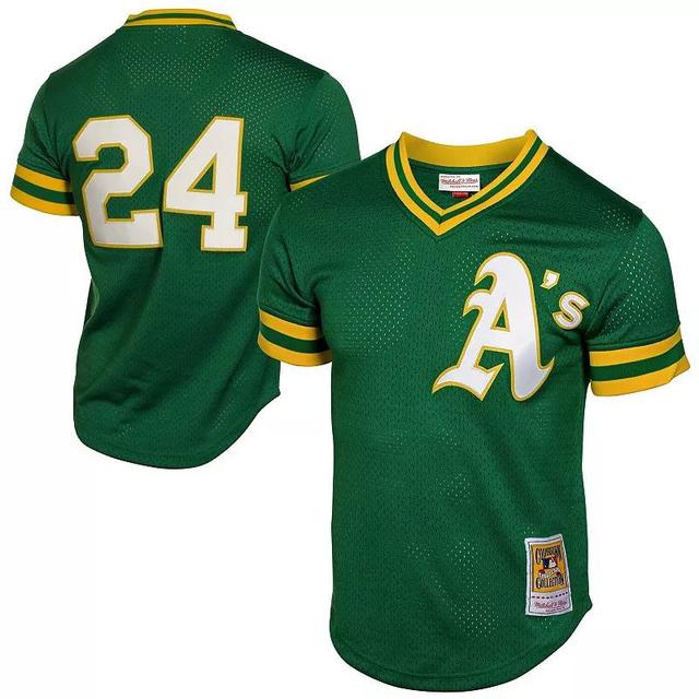 Mens Mitchell & Ness Rickey Henderson Oakland Athletics 1991 Cooperstown Mesh Batting Practice Jersey Product Image