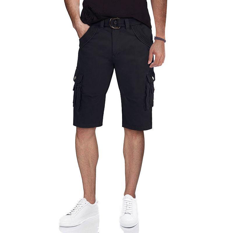 Mens Xray Belted Double-Pocket Bermuda Cargo Blue Product Image