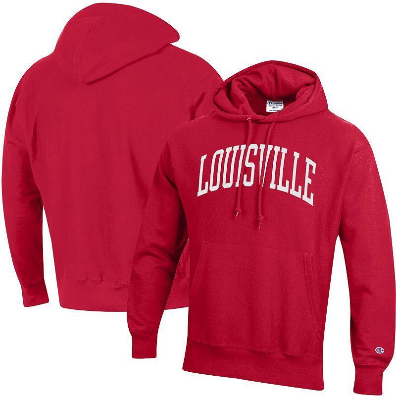 Mens Champion Red Louisville Cardinals Team Arch Reverse Weave Pullover Hoodie LOU Red Product Image