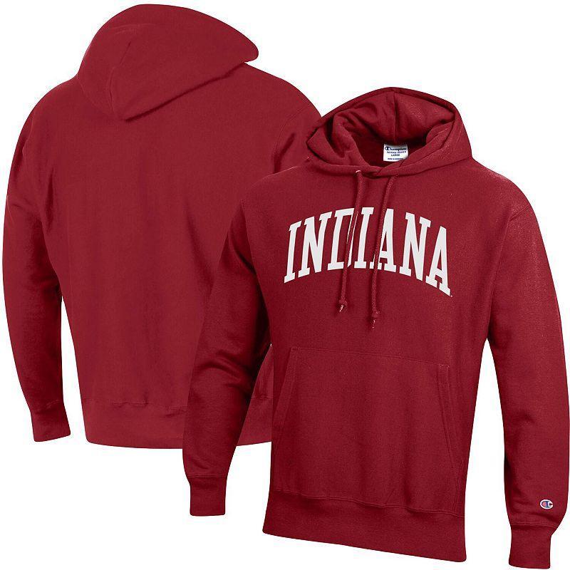 Mens Champion Crimson Indiana Hoosiers Team Arch Reverse Weave Pullover Hoodie Product Image